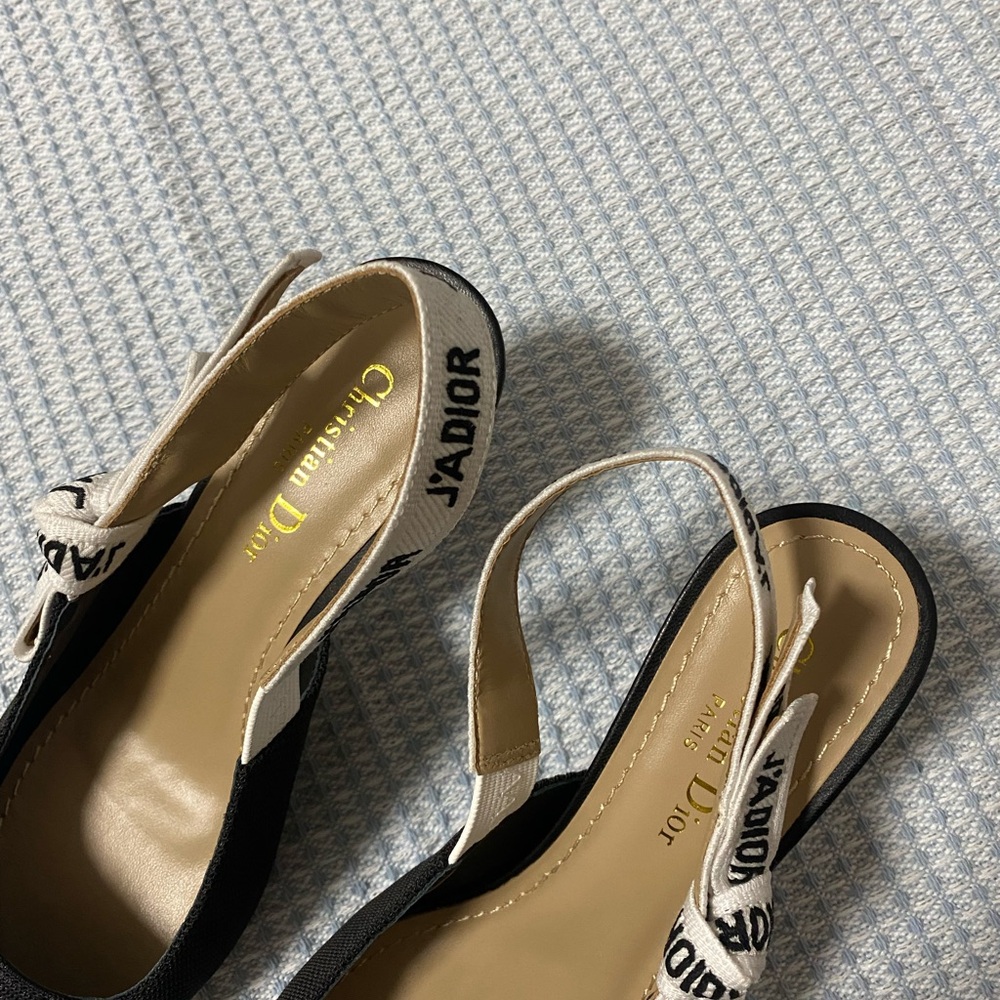 Dior Black and White J'Adior Slingback Heels - Picture 3 of 6
